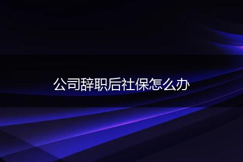 公司辞职后社保怎么办