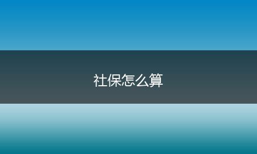 社保怎么算