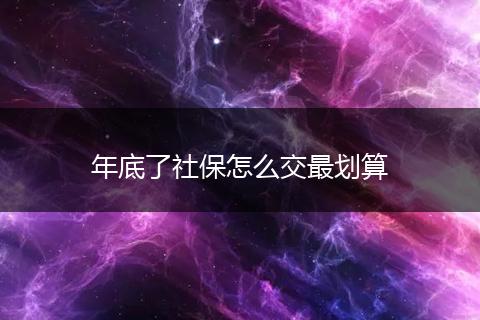 年底了社保怎么交最划算