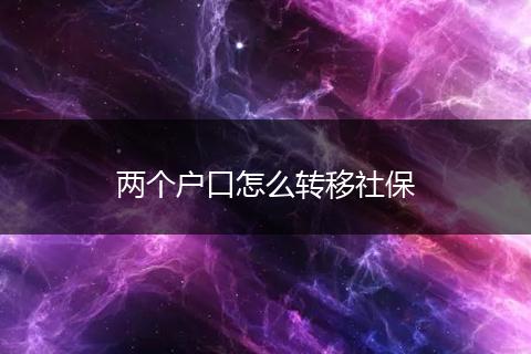 两个户口怎么转移社保