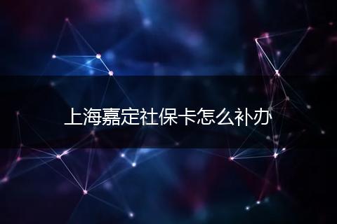 上海嘉定社保卡怎么补办
