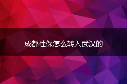 成都社保怎么转入武汉的