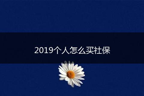 2019个人怎么买社保