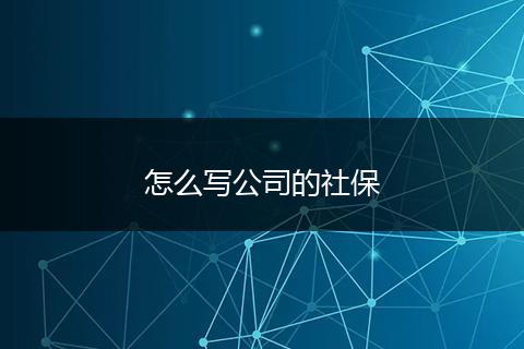 怎么写公司的社保