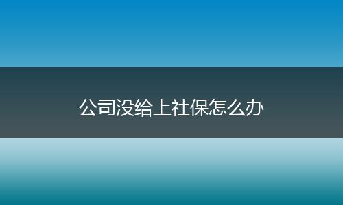 公司没给上社保怎么办