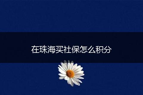 在珠海买社保怎么积分