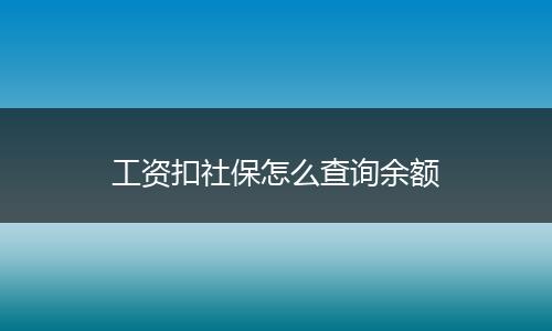 工资扣社保怎么查询余额