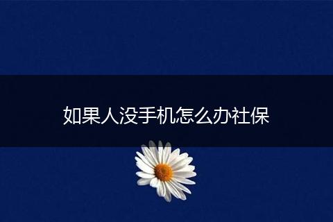如果人没手机怎么办社保