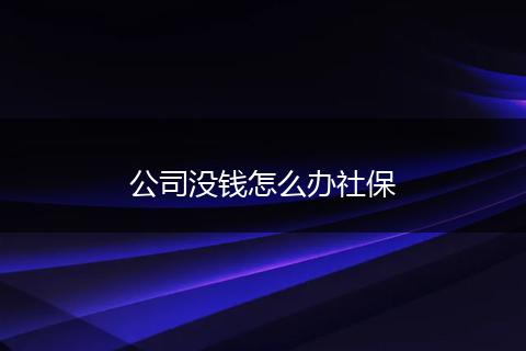 公司没钱怎么办社保