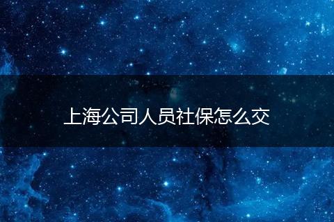 上海公司人员社保怎么交