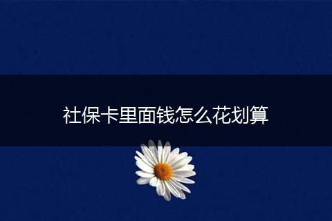 社保卡里面钱怎么花划算
