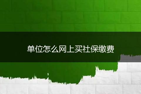单位怎么网上买社保缴费