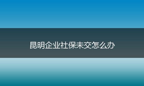 昆明企业社保未交怎么办
