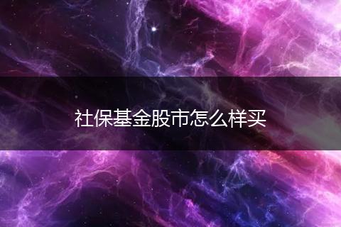 社保基金股市怎么样买