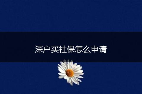 深户买社保怎么申请