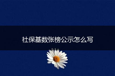社保基数张榜公示怎么写