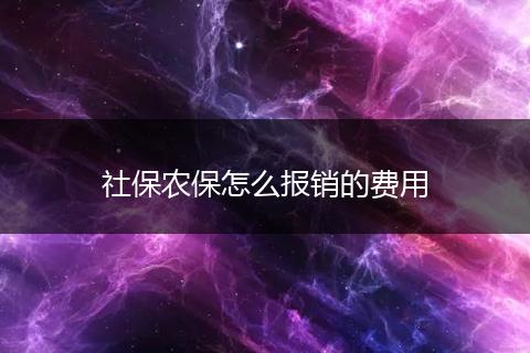 社保农保怎么报销的费用