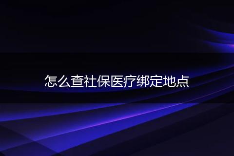怎么查社保医疗绑定地点
