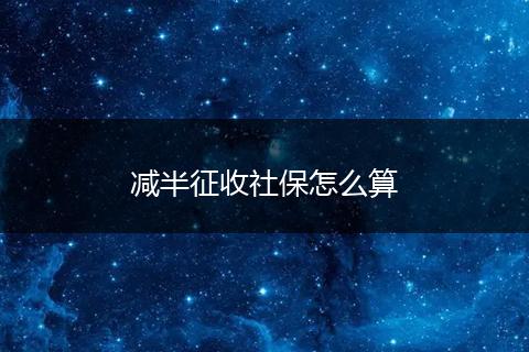 减半征收社保怎么算