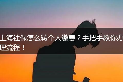 上海社保怎么转个人缴费？手把手教你办理流程！