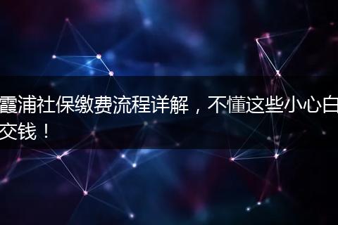 霞浦社保缴费流程详解，不懂这些小心白交钱！