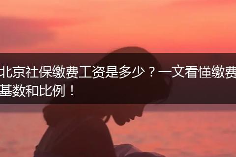 北京社保缴费工资是多少？一文看懂缴费基数和比例！