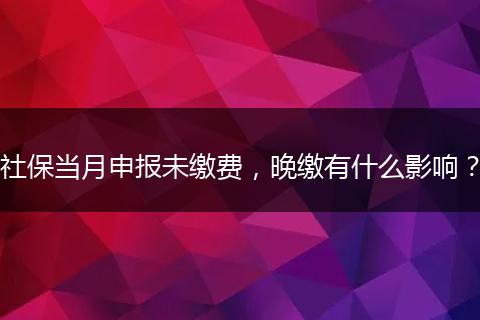 社保当月申报未缴费，晚缴有什么影响？