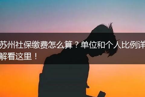 苏州社保缴费怎么算？单位和个人比例详解看这里！