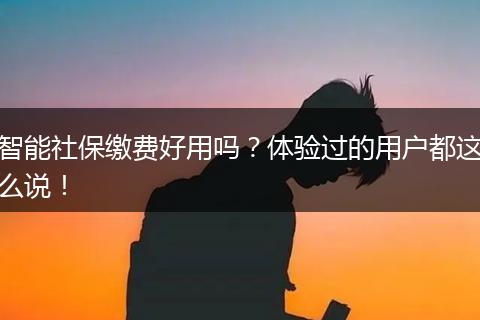 智能社保缴费好用吗？体验过的用户都这么说！