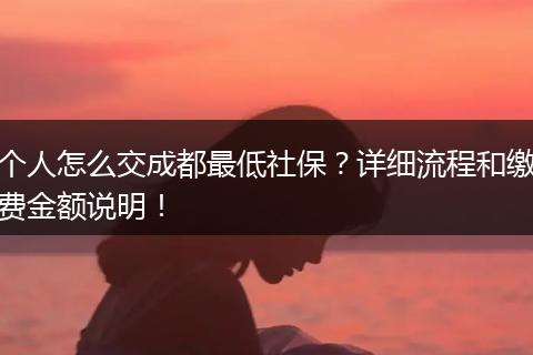 个人怎么交成都最低社保？详细流程和缴费金额说明！