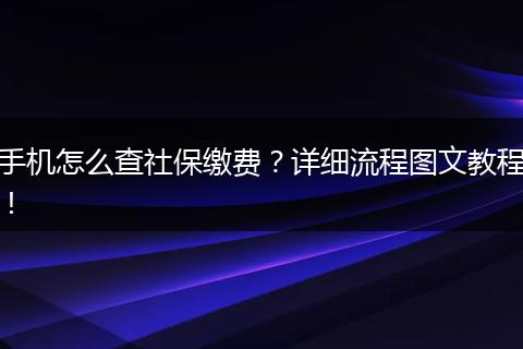 手机怎么查社保缴费？详细流程图文教程！