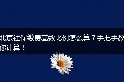 北京社保缴费基数比例怎么算？手把手教你计算！
