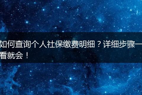 如何查询个人社保缴费明细？详细步骤一看就会！