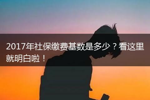 2017年社保缴费基数是多少？看这里就明白啦！