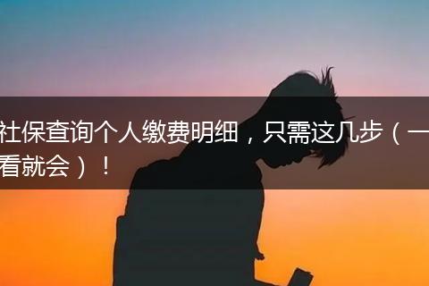 社保查询个人缴费明细，只需这几步（一看就会）！