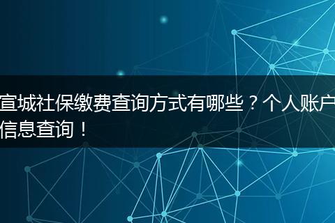 宣城社保缴费查询方式有哪些？个人账户信息查询！