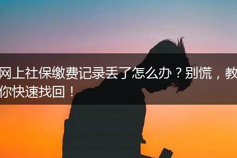 网上社保缴费记录丢了怎么办？别慌，教你快速找回！