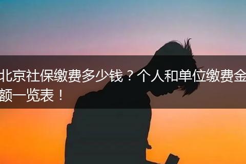 北京社保缴费多少钱？个人和单位缴费金额一览表！