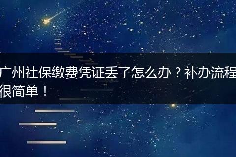 广州社保缴费凭证丢了怎么办？补办流程很简单！