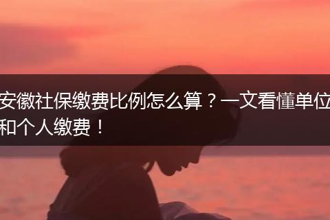 安徽社保缴费比例怎么算？一文看懂单位和个人缴费！
