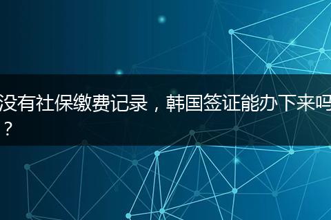 没有社保缴费记录，韩国签证能办下来吗？
