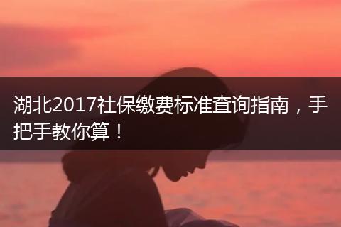 湖北2017社保缴费标准查询指南，手把手教你算！