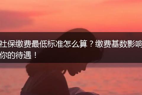社保缴费最低标准怎么算？缴费基数影响你的待遇！