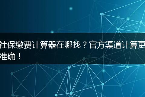 社保缴费计算器在哪找？官方渠道计算更准确！