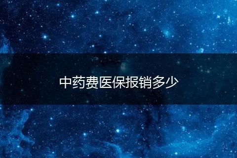 中药费医保报销多少