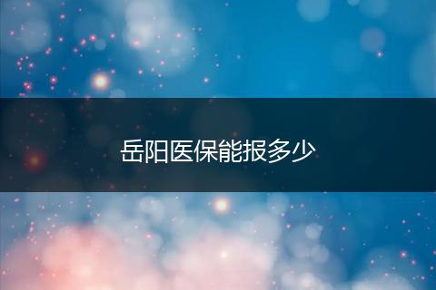 岳阳医保能报多少
