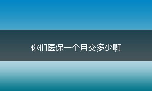 你们医保一个月交多少啊