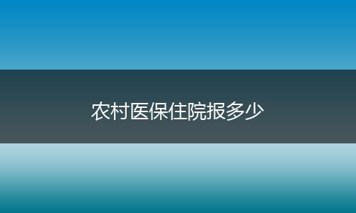 农村医保住院报多少