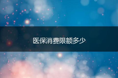 医保消费限额多少