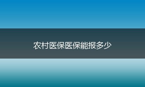 农村医保医保能报多少
